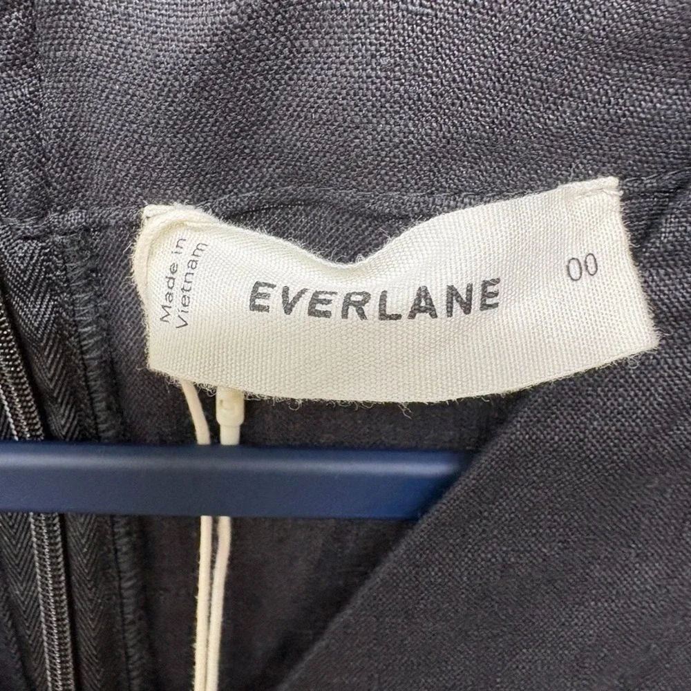 Everlane Jumpsuit Womens 00 Black The Wrap Wide Leg Cropped Belted New
